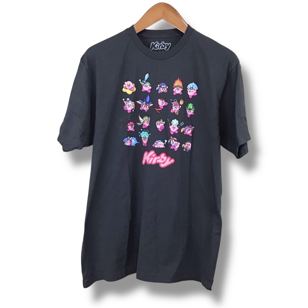 Kirby‎ Power Ups Graphic Shirt XL T-Shirt Official Nintendo Gray